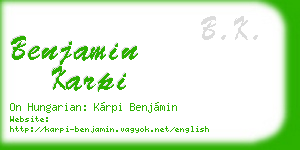 benjamin karpi business card