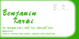 benjamin karpi business card